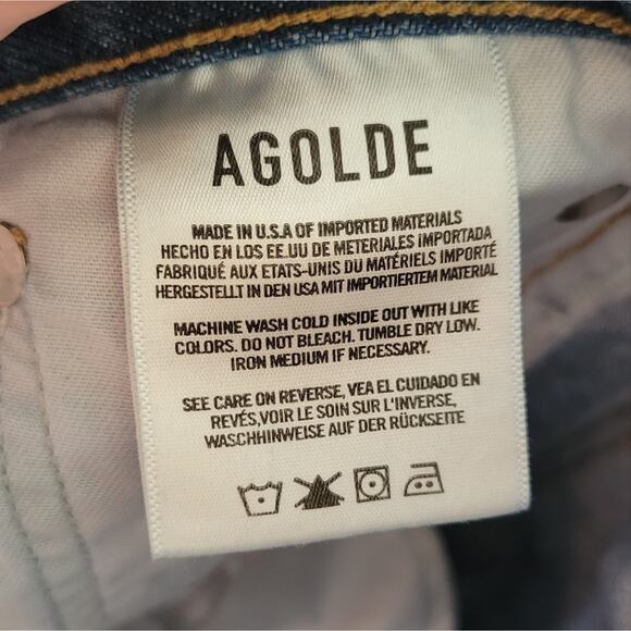 Agolde 90's Mid Rise Loose Fit Jeans In Vintage Denim Medium - Picture 7 of 7